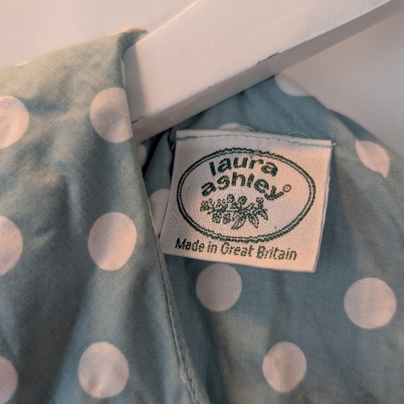 Laura Ashley Vintage Blue Polka Dot Sailor Dress Size 12 In EUC - Picture 7 of 14